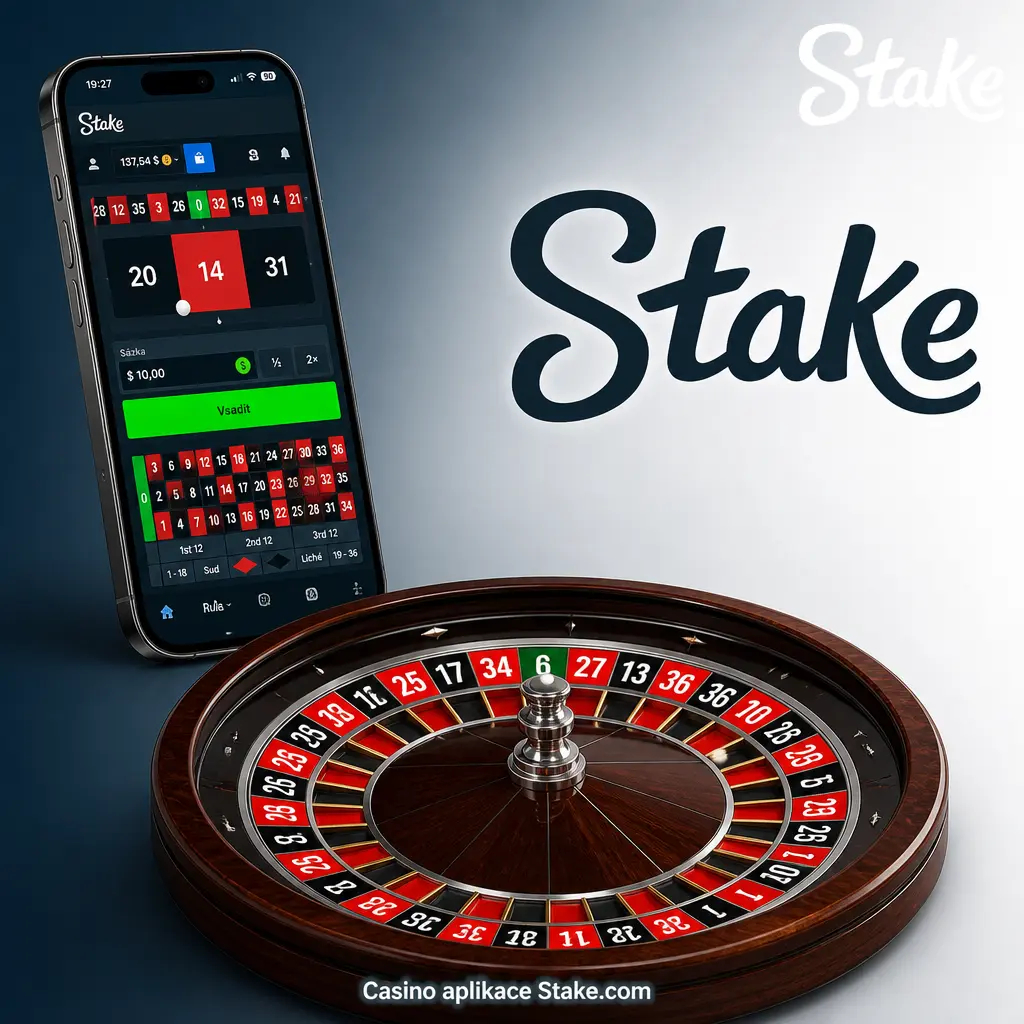 Kasinová sekce aplikace Stake.com s hrami od Pragmatic Play, Evolution Gaming a vlastními tituly jako Plinko a Crash