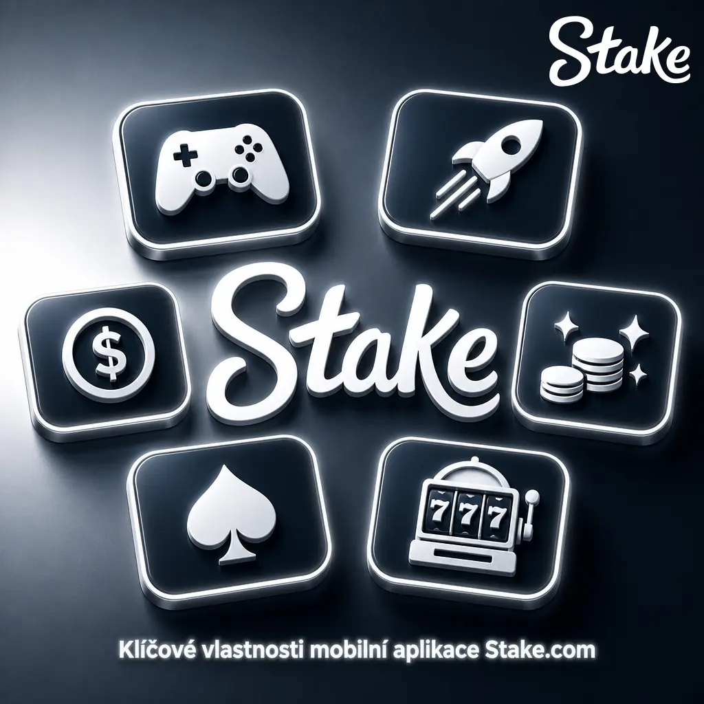Mobilní aplikace Stake.com s kasinem, sportovním sázením a kryptoměnovými platbami včetně Bitcoinu