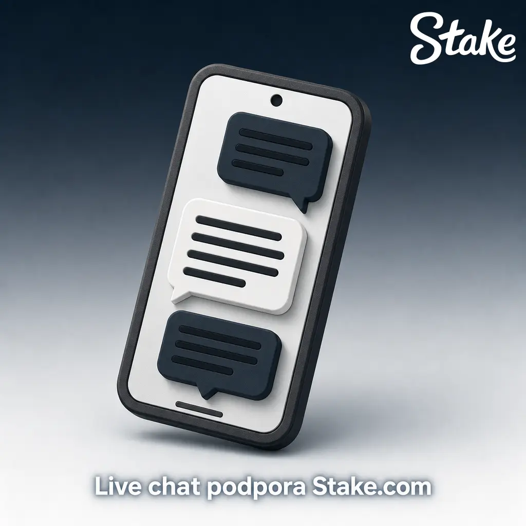 Live chat podpora Stake.com dostupná 24/7 – rychlá pomoc s vklady, výběry a ověřením účtu.