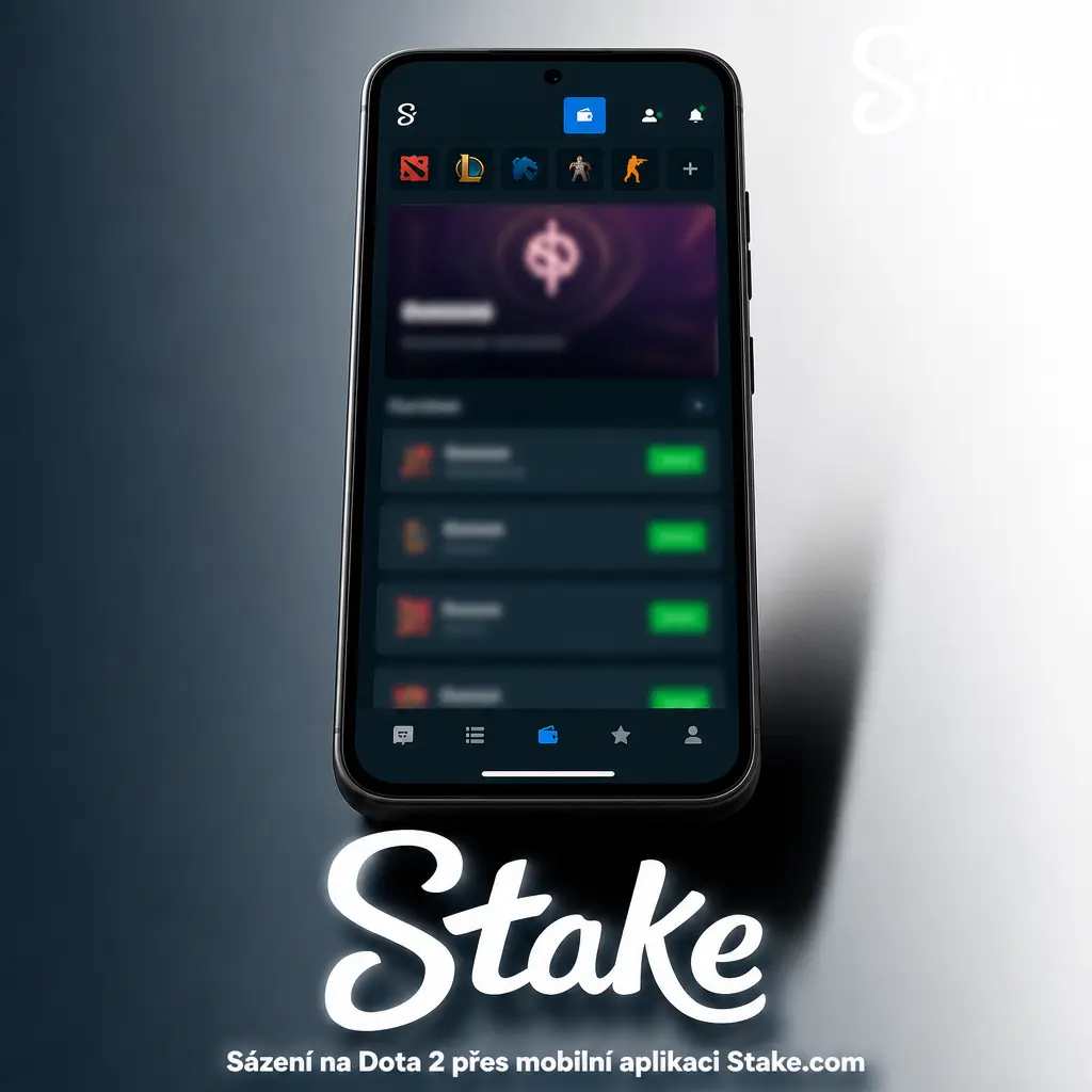 Sázení na Dota 2 v mobilní aplikaci Stake.com s živým sázením a přehledem aktuálních zápasů