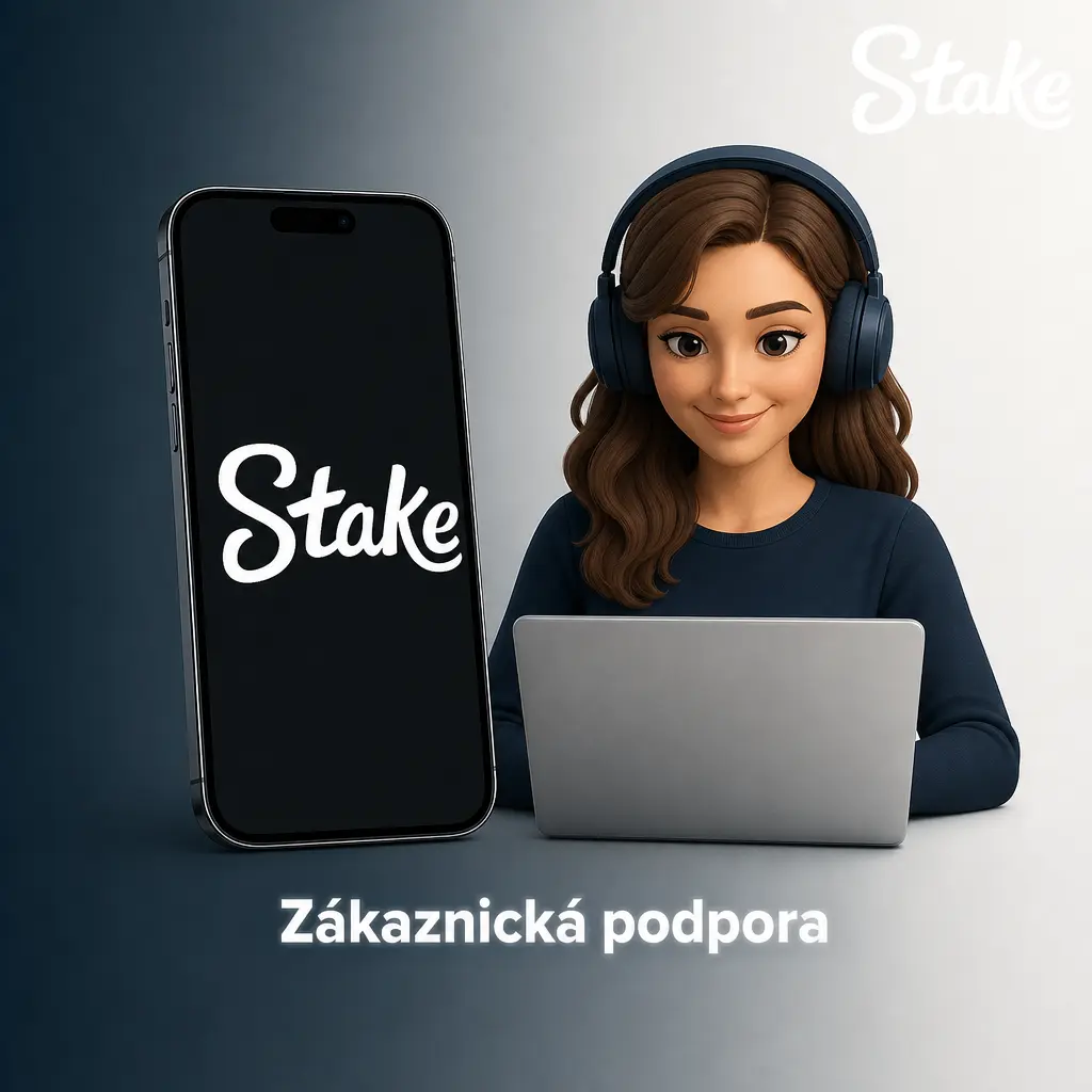 Zákaznická podpora Stake.com v PWA aplikaci – live chat, e-mail, centrum nápovědy a VIP hostitel