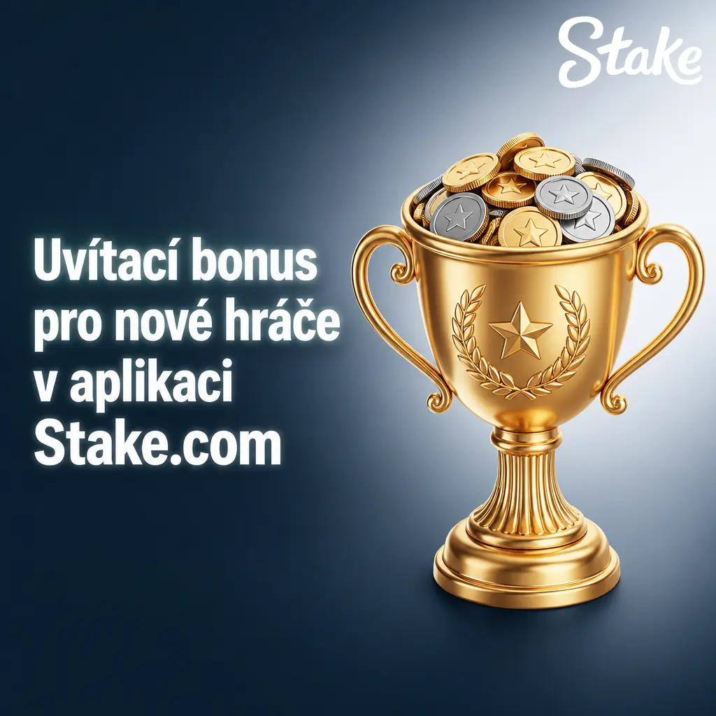 Uvítací bonus pro nové hráče v aplikaci Stake.com – volba mezi casino bonusem a sportovním bonusem po registraci.